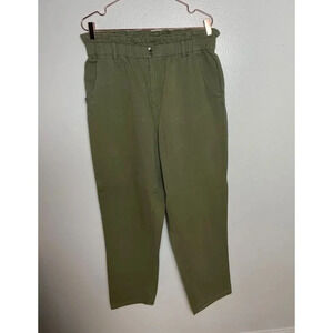 H & M Womens Flat Front Military Green Trouser Pants Sz 12
